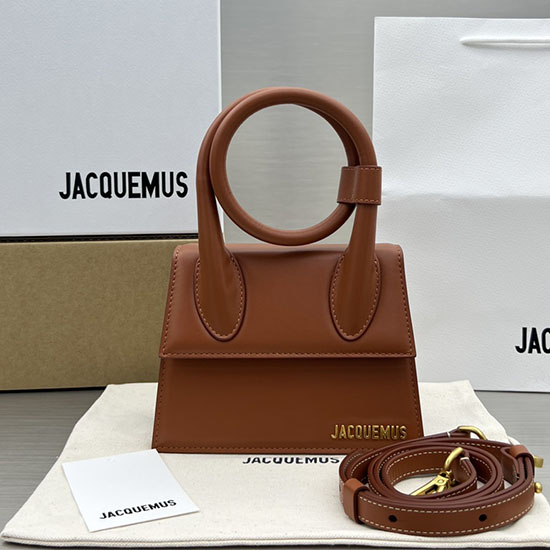 Jacquemus Le Chiquito Noeud กระเป๋าถือขดสีน้ำตาล J2023