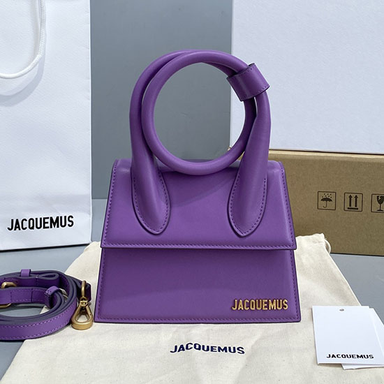 Jacquemus Le Chiquito Noeud กระเป๋าถือขดสีม่วง J2023