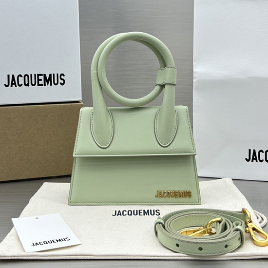 Jacquemus Le Chiquito Noeud กระเป๋าถือขดสีเขียวอ่อน J2023