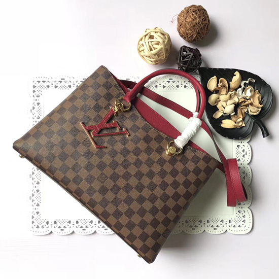 Louis Vuitton Damier Ebene Canvas LV ริเวอร์ไซด์เบอร์กันดี N40050