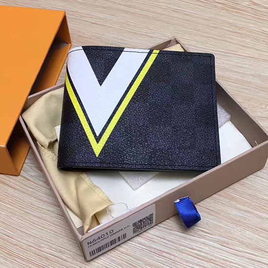 Louis Vuitton Damier Graphite Canvas Slender Wallet สีเหลือง N64008