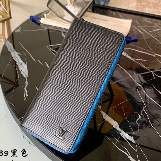 Louis Vuitton Epi Leather Zippy Wallet แนวตั้งสีดำ M80789