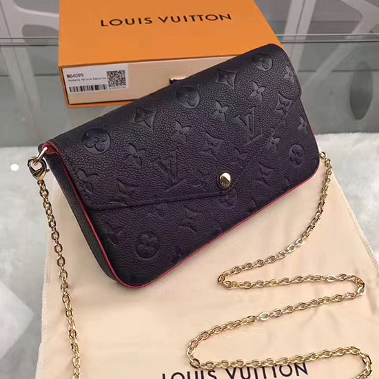 Louis Vuitton Monogram Empreinte Pochette Felicie Marine Rouge M64065 กระเป๋าหลุยส์วิตตอง