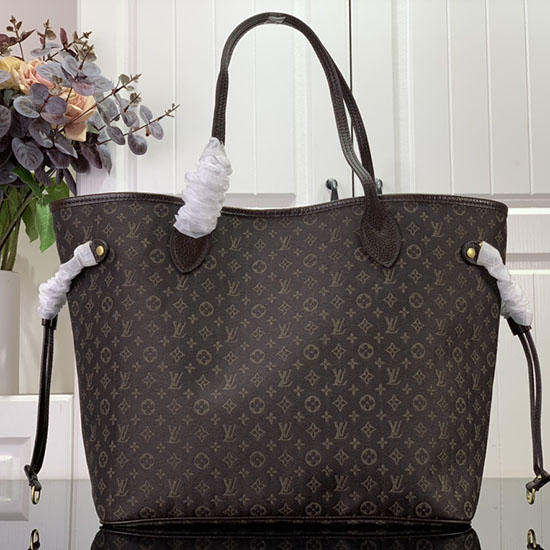 Louis Vuitton ผ้ายีนส์ Neverfull Mm Coffee M40995