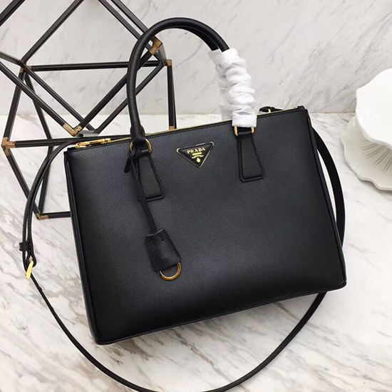 Prada Saffiano หนัง Galleria กระเป๋าสีดำ 1BA274