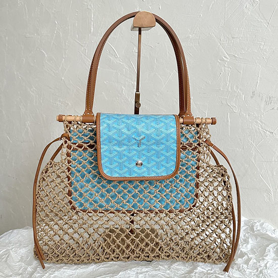 กระเป๋า Goyard Aligre กระเป๋าตาข่าย Raffia G6906 สีน้ำเงิน