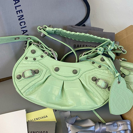 กระเป๋าสะพาย Balenciaga Le Cagole Crocodile Xs B671302