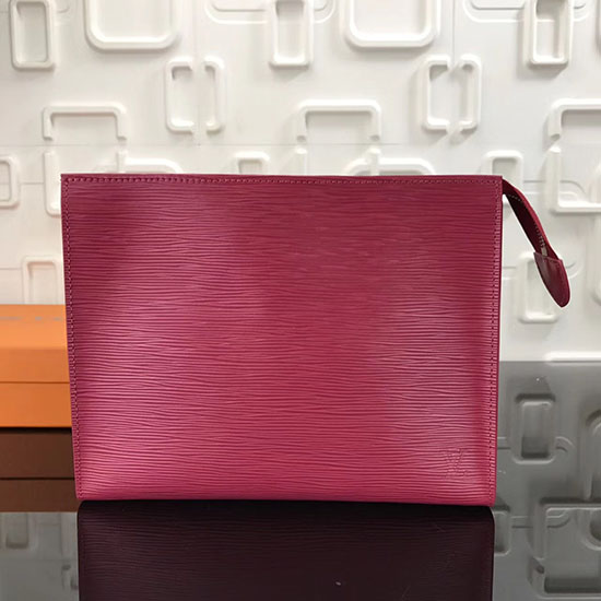 กระเป๋าใส่อุปกรณ์อาบน้ำหนัง Louis Vuitton EPI 19 Burgundy M41058